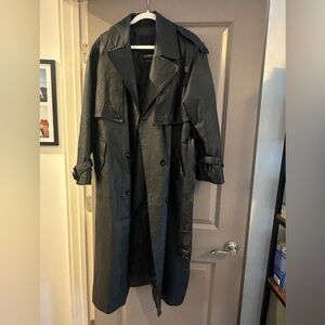 Black leather Trench Coat